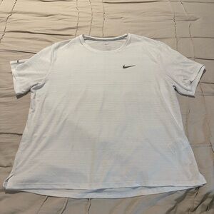 Nike White Short Sleeve Dri-FIT Tee with Swoosh